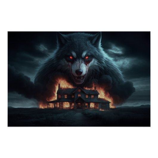 Poster Loup Feu 06 Perfect Poster (Voorkant)