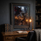 Poster Loup-garou contre vampire, bataille de fantasy méd
