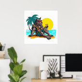 Poster loup-garou en vacances (Bureau à domicile)