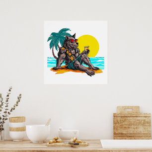 Poster loup-garou en vacances