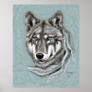 Poster Loup gris