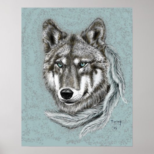 Poster Loup gris (Devant)