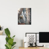Poster Loup Gris Derrière Arbre (Bureau à domicile)