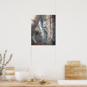 Poster Loup Gris Derrière Arbre (Cuisine)