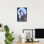 Poster Loup gris Howling Colorado (Bureau à domicile)