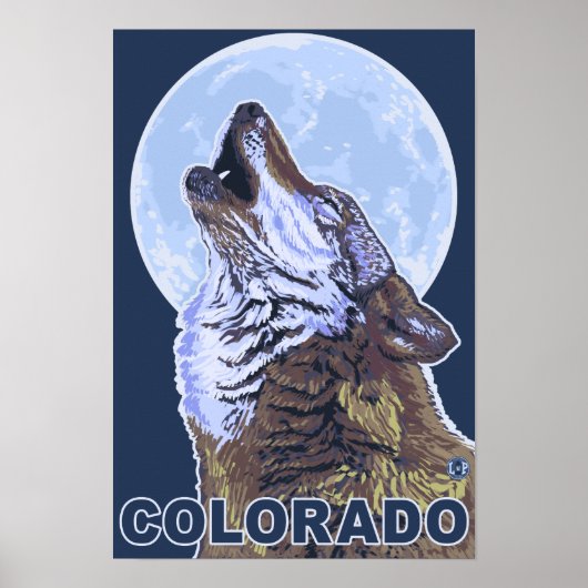 Poster Loup gris Howling Colorado (Devant)