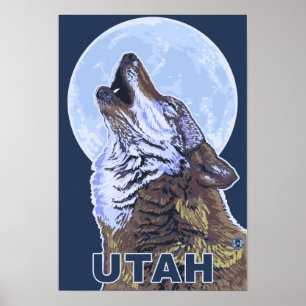 Poster Loup gris HowlingUtah