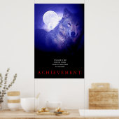 Poster Loup gris Motivation Unique Blue Night Fullmoon (Cuisine)