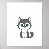 Poster Loup gris style Chibi (Devant)