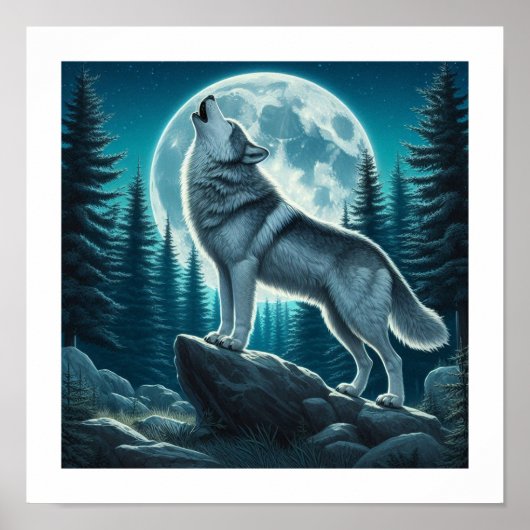 Poster Loup hurlant (Devant)