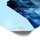 Poster Loup hurling bleu brillant fumée silhouette bleu (Coin)