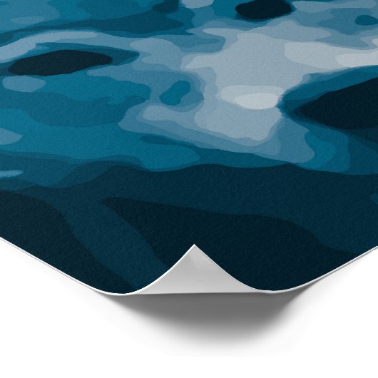 Poster Loup Lone Bleu (Coin)