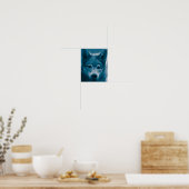 Poster Loup Lone Bleu (Cuisine)