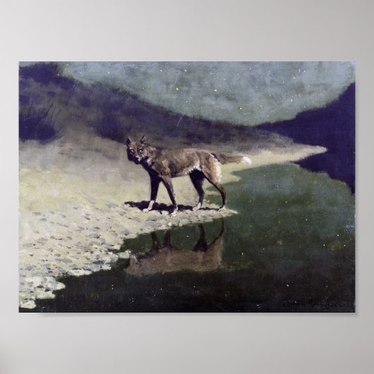 Poster Loup lunaire (Devant)