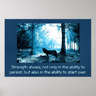 Poster Loup noir avec citation forte