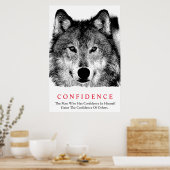 Poster Loup noir blanc inspirant confiance (Cuisine)