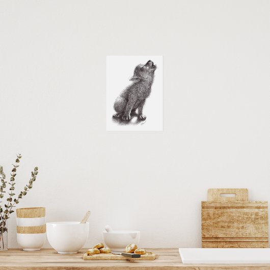 Poster loup ou chien (Cuisine)