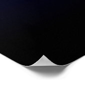 Poster Loup Pleine Lune Bleu Noir (Coin)