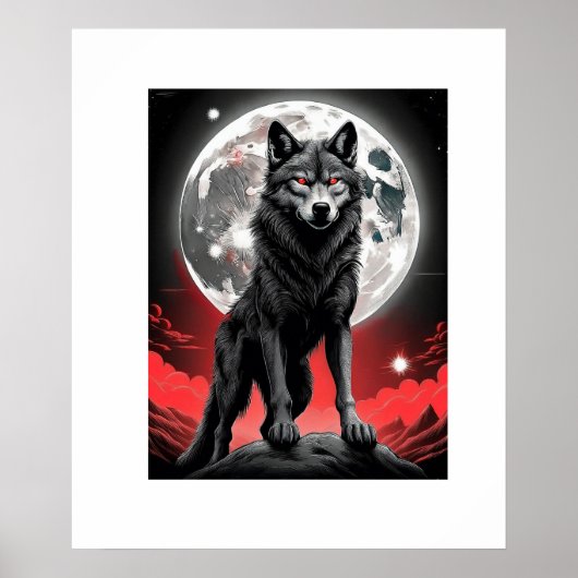 poster, loup, poster wolf, posters, mur déco (Devant)