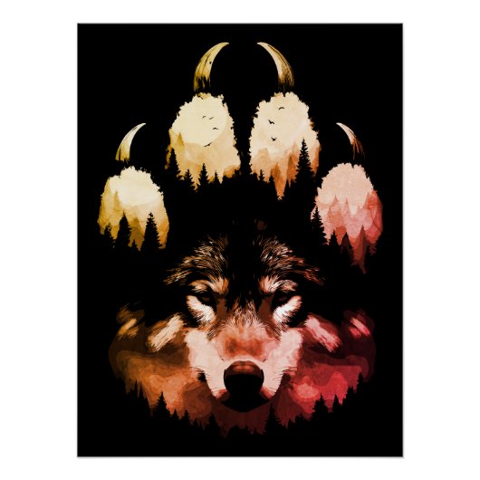Poster Loup solitaire. Âme sauvage (Devant)