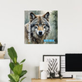 Poster Loup solitaire mâle Sigma (Bureau à domicile)