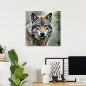 Poster Loup solitaire Motivation Art Inspirationnel (Bureau à domicile)