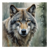 Poster Loup solitaire Motivation Art Inspirationnel (Devant)