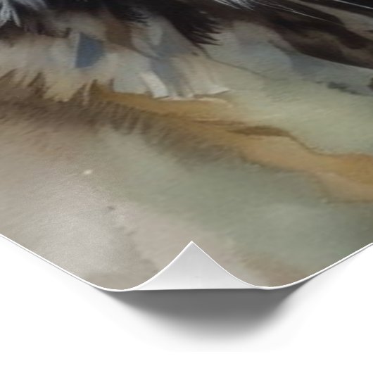 Poster Loup solitaire Motivation Art Inspirationnel (Coin)