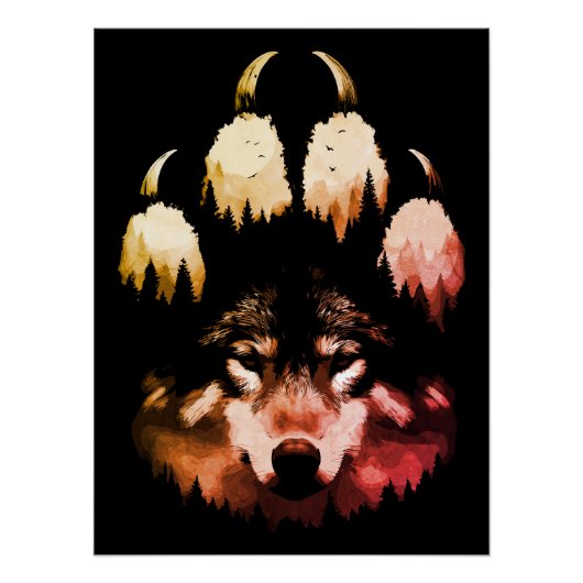 Poster Loup solitaire. Soul sauvage (Devant)