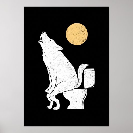 Poster Loup sur salle de bain c (Devant)
