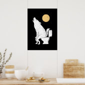 Poster Loup sur salle de bain c (Cuisine)