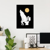 Poster Loup sur salle de bain c (Bureau à domicile)