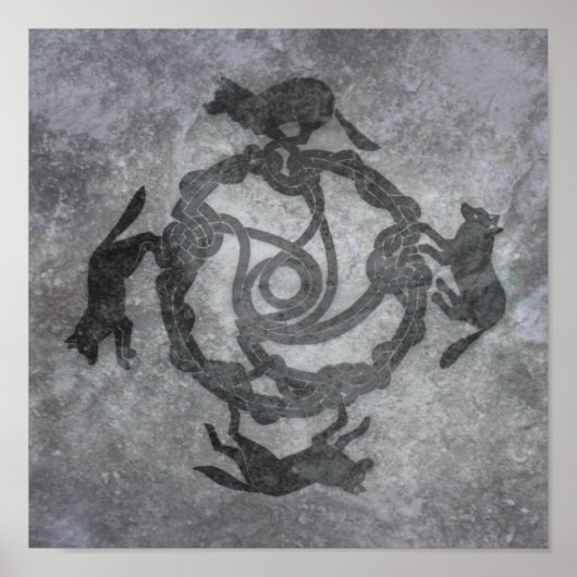 Poster Loups celtes (Devant)