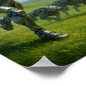 Poster Loups cyborgs et robotiques en course (Coin)