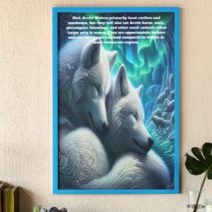 Poster Loups de l'Arctique Loups blancs se reposant