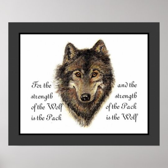 Poster Loups Loup D Aquarelle Et Citation De Paquet Zazzle Be