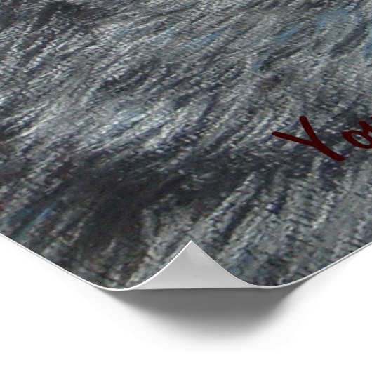 Poster loups regarde peinture d'art de la faune avec slog (Coin)