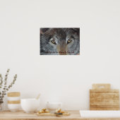 Poster loups regarde peinture d'art de la faune avec slog (Cuisine)