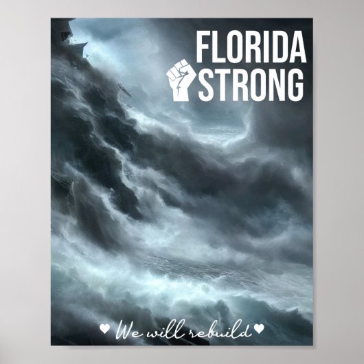 Poster L'ouragan Ian Florida Forte Nous Reconstruirons Sq (Devant)