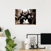 Poster Lourd mech en position agressive (Bureau à domicile)