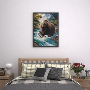 Poster L'ours aux poissons d'or