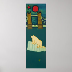 Poster L'ours blanc et son petit animal visitent Londres