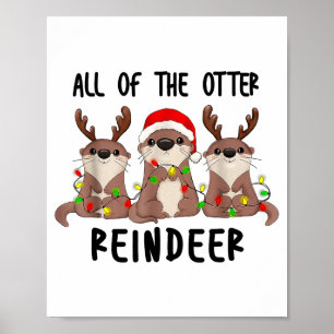 Poster Loutres de Noël Mignonnes Toutes Les Loutres de Re