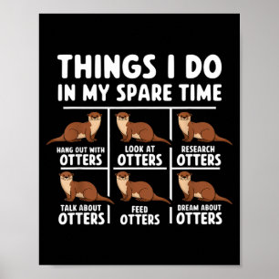 Poster Loutres Drôles Choses Temps Libre Océan