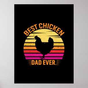 Poster Louvain de poulet   Meilleur papa de poulet jamais