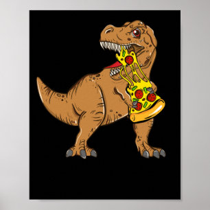 Poster Louveur de tranche de pizza Dinosaur