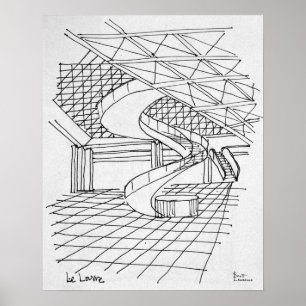 Poster Louvre Sous la pyramide   Paris, France