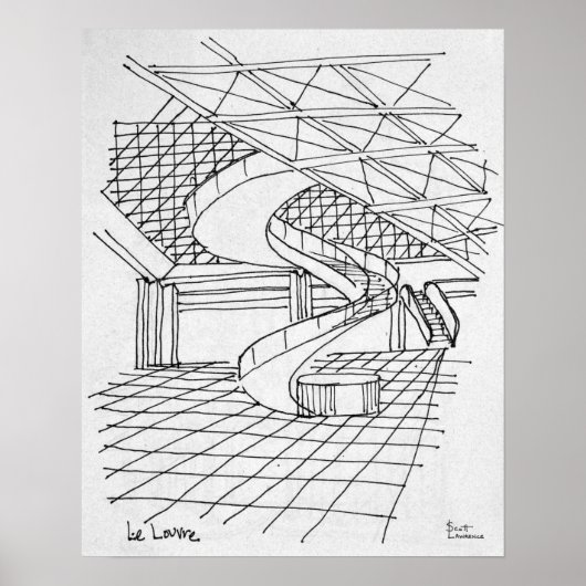 Poster Louvre Sous la pyramide | Paris, France (Devant)