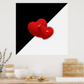 Poster love-489522 Coeurs rouges triangle noir blanc (Cuisine)