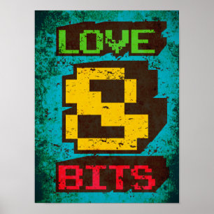 Poster Love 8 bits